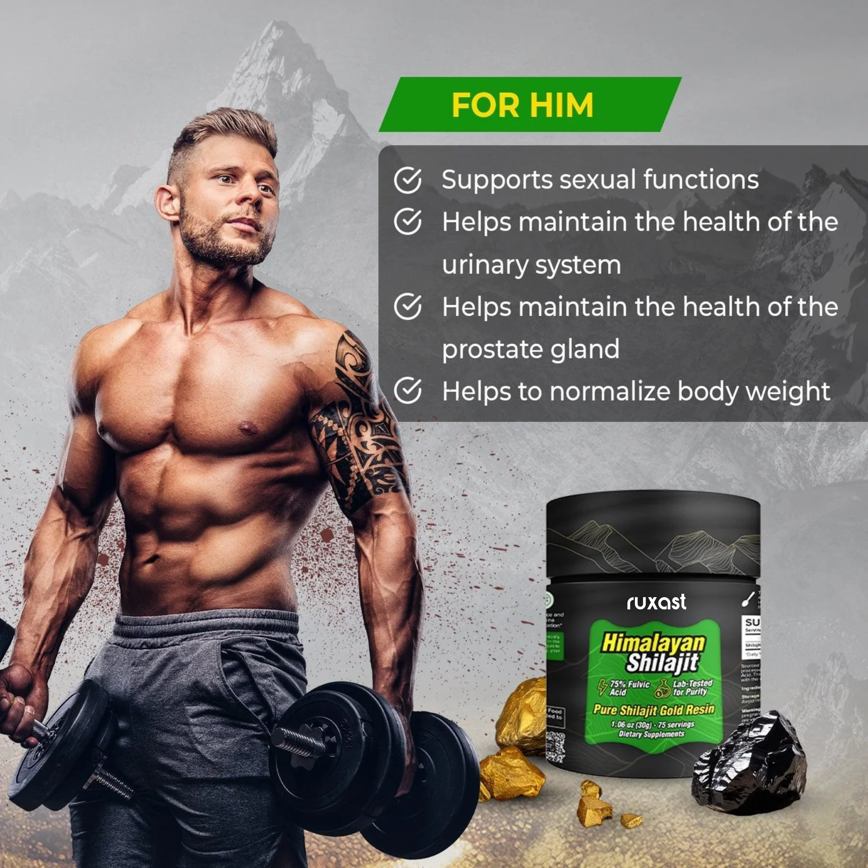 Ruxast ® Himalayan Pure Shilajit Gold Resin