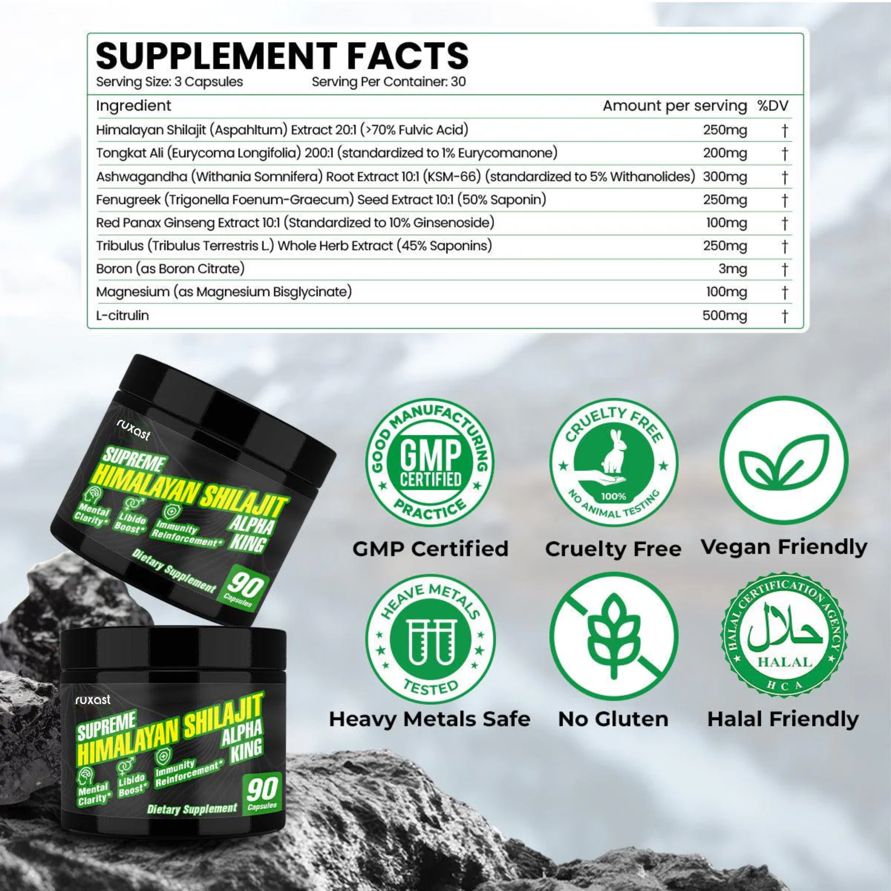 Ruxast ® Premium Shilajit Alpha King